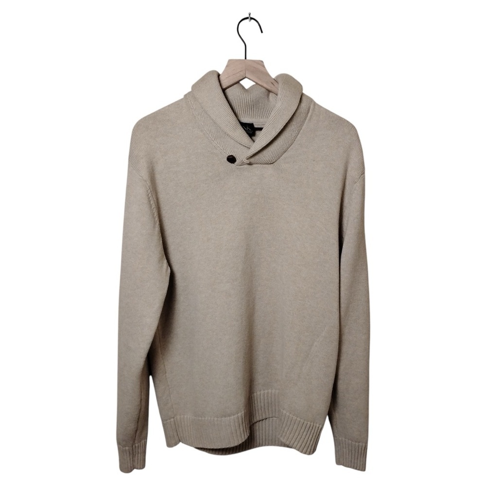 Jos. A. Bank Dark Cream Shawl Collar Sweater, Size XL